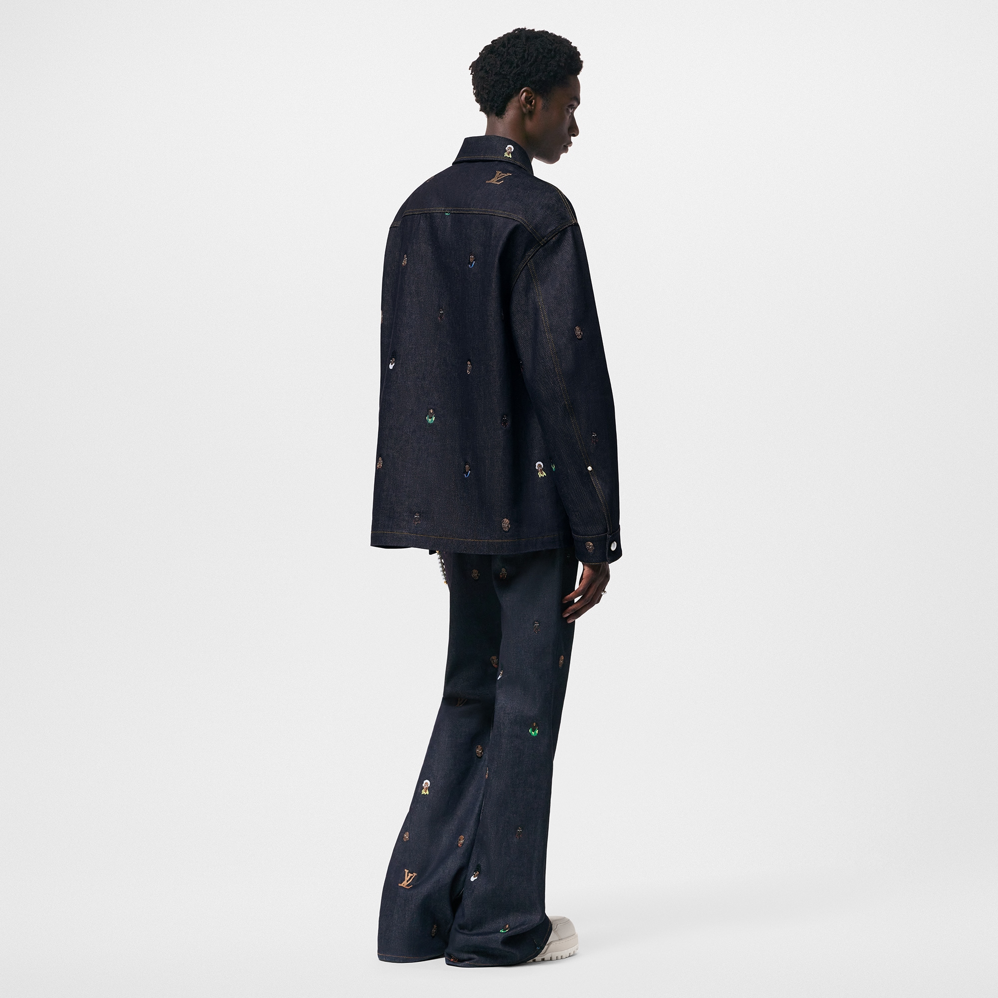 LOUIS VUITTON トワルデニム ブーツカットパンツ Embroidered Bootcut